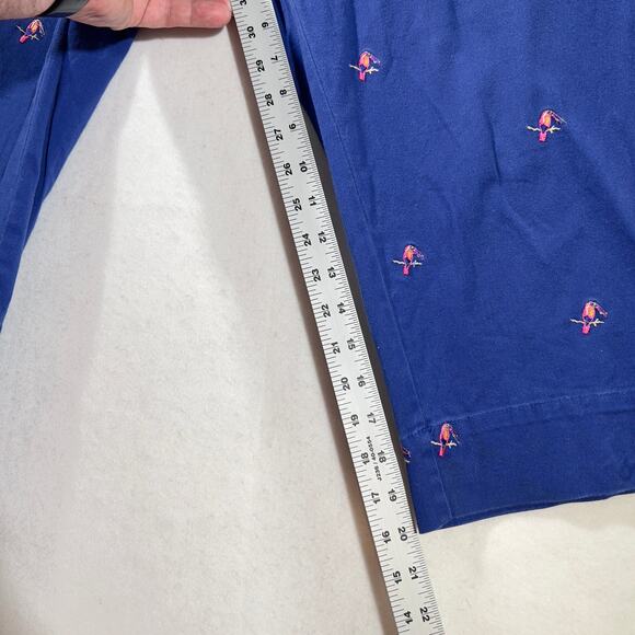 Sag Harbor Sport Casual Pant Woman's 18W Royal Blue w/ All-over Parrots Stretch - Picture 9 of 12